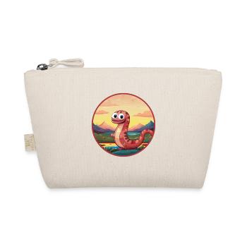 Earthworm Colorful Watercolor Cartoon Kawaii Pet - Organic Pouch - nature - Front