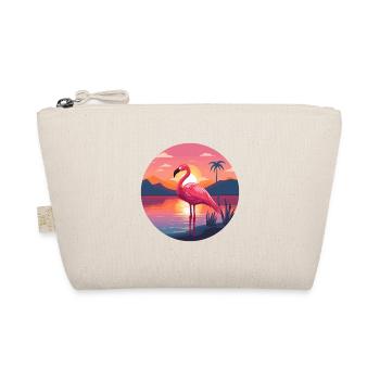Flamingo Colorful Watercolor Cartoon Kawaii Animal - Organic Pouch - nature - Front
