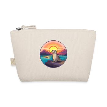 Otter Colorful Watercolor Cartoon Kawaii Animal - Organic Pouch - nature - Front