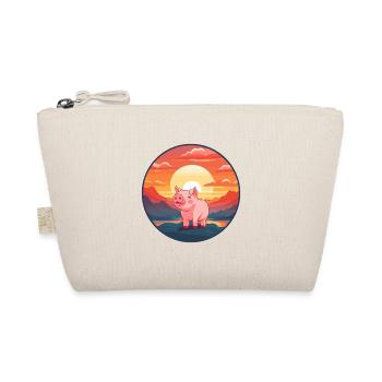 Schwein buntes Aquarell Cartoon Kawaii Tier - Bio-Täschchen - Natur - Vorne