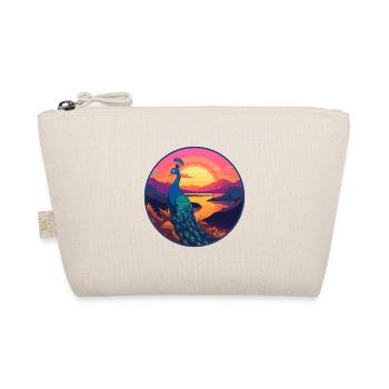 Peacock Colorful Watercolor Cartoon Kawaii Animal - Organic Pouch - nature - Front