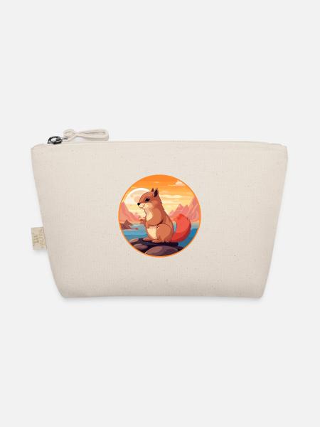 Eichhörnchen buntes Aquarell Cartoon Kawaii Tier - Bio-Täschchen - Natur