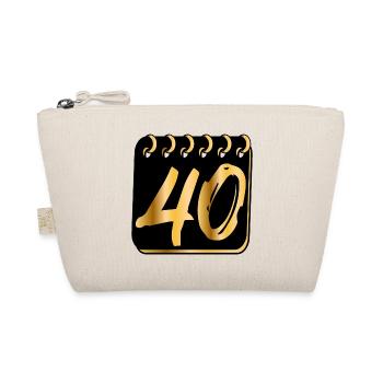 ZAHL 40 - Vierzig - 40. Geburtstag - Bio-Täschchen - Natur - Vorne