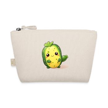 Dancing Kawaii Cactus Cucumber Male - Organic Pouch - nature - Front