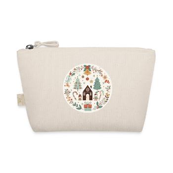 Christmas illustration with house and fir trees - Organic Pouch - nature - Front