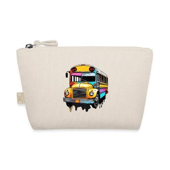 Bus / School Bus / Yellow / Comic / Old School - Organic Pouch - nature - Front