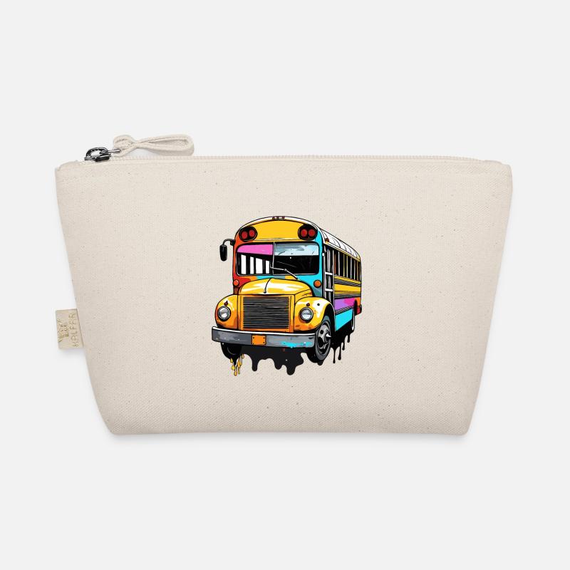 Bus / Schulbus / gelb / Comic / Old School Bio-Täschchen