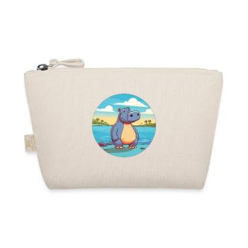 Hippo Watercolor Cartoon Kawaii Clipart Animal - Organic Pouch - nature - Front