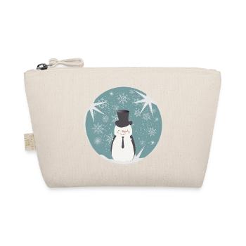beau bonhomme de neige et étoiles pour Noël - Trousse biologique - nature - Devant