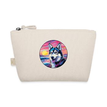 Alaskan Husky Hund Rasse Bunte Karikatur Watercolo - Bio-Täschchen - Natur - Vorne