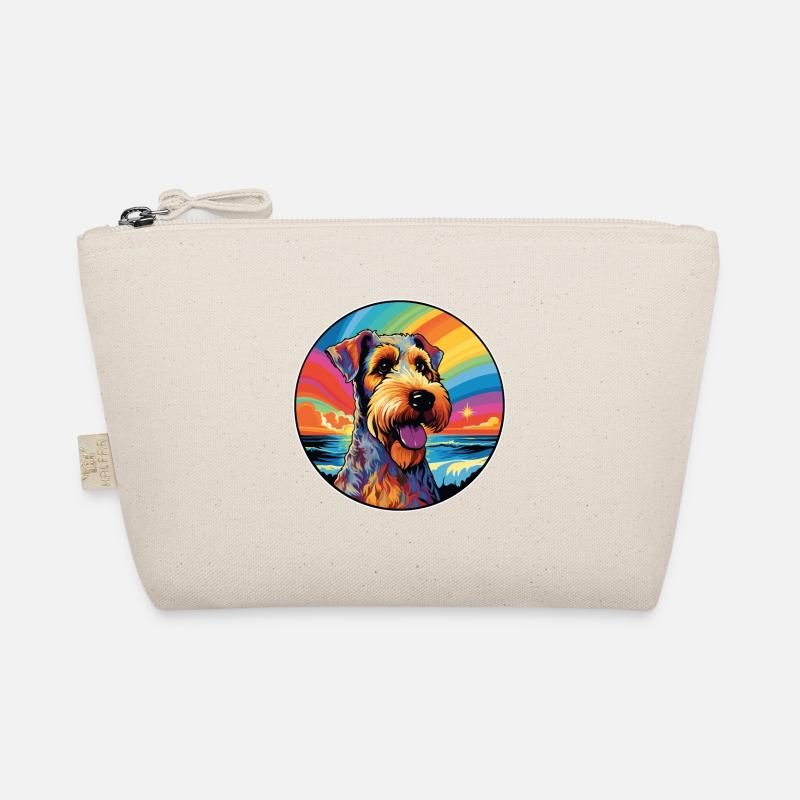 Airedale Terrier Hunderasse Bunte Karikatur Wasserc Bio-Täschchen