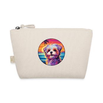 Bichon Yorkie Dog Breed Colorful Cartoon Watercolo - Organic Pouch - nature - Front