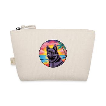Black Norwegian Elkhound Dog Breed Colorful Cartoo - Organic Pouch - nature - Front