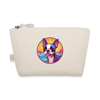 Boston Terrier Hunderasse Bunte Karikatur Watercol - Bio-Täschchen - Natur - Vorne