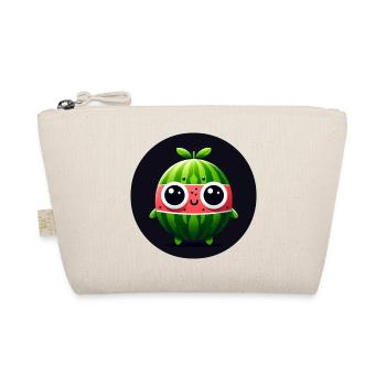 Wassermelone mit Augen im Comic Stil - Bio-Täschchen - Natur - Vorne