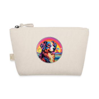 English Shepherd Dog Breed Colorful Cartoon Waterc - Organic Pouch - nature - Front