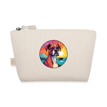 Deutsche Boxerhunderasse buntes Karikatur-Aquarell - Bio-Täschchen - Natur - Vorne