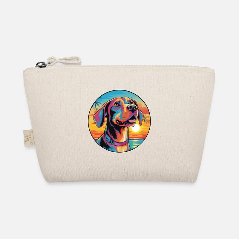 Deutscher Jagdhund Rasse bunte Karikatur Aquarell Bio-Täschchen