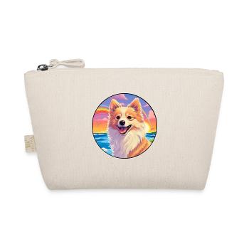 Deutsche Spitz Hunderasse bunte Karikatur Aquarell - Bio-Täschchen - Natur - Vorne
