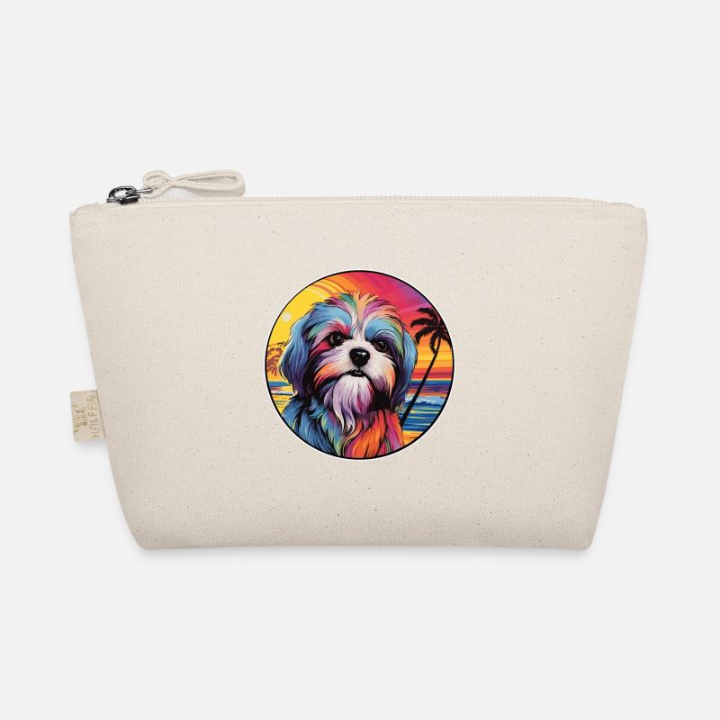 Malteser Shih Tzu Hunderasse Bunte Karikatur Wasserc Bio-Täschchen