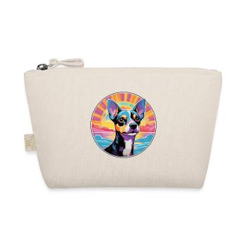 Rat Terrier Dog Breed Colorful Cartoon Watercolor - Organic Pouch - nature - Front