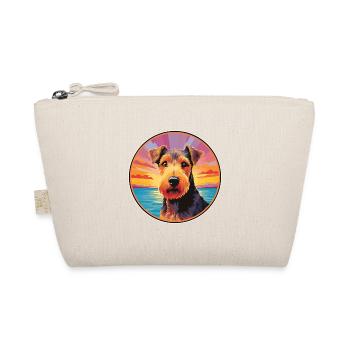 Welsh Terrier Dog Breed Colorful Cartoon Watercolo - Organic Pouch - nature - Front