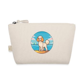Corded Poodle Dog Breed Cartoon Kawaii Clipart Dog - Organic Pouch - nature - Front