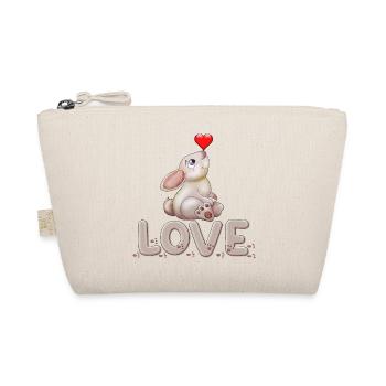 Sweet Bunny with Heart Love Display - Organic Pouch - nature - Front