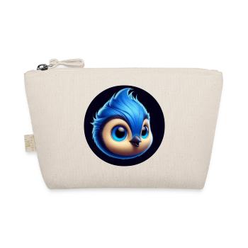Comic Bird Blue Blue - Organic Pouch - nature - Front