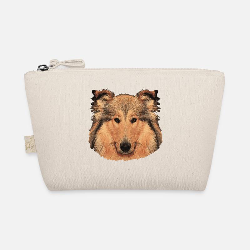 hunde tees mädchen, langhaar collie - Bio-Täschchen - Natur