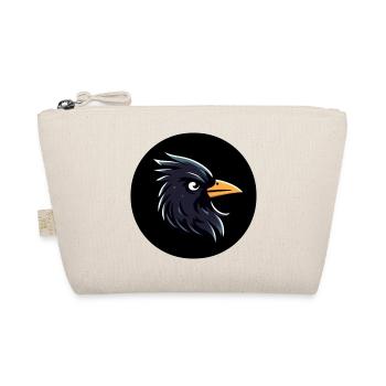 Cartoon blackbird raven looks scowling - Organic Pouch - nature - Front