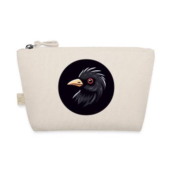 Cartoon Amsel Vogel schwarz mit rotem Auge - Bio-Täschchen - Natur - Vorne