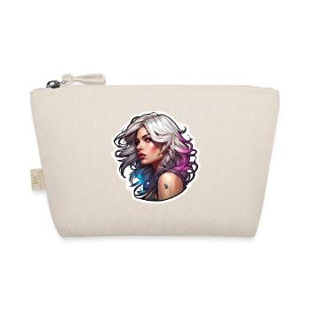Rocker Girl / Punk Rock / Woman / Colorful Hair / Cool - Organic Pouch - nature - Front
