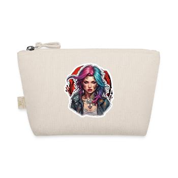 Rocker Girl / Punk Rock / Woman / Colorful Hair / Cool - Organic Pouch - nature - Front