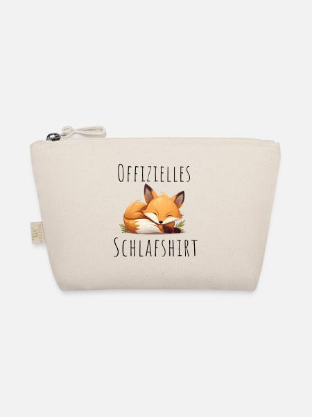 Offizielles Schlafshirt mit süßem Fuchs - Bio-Täschchen - Natur