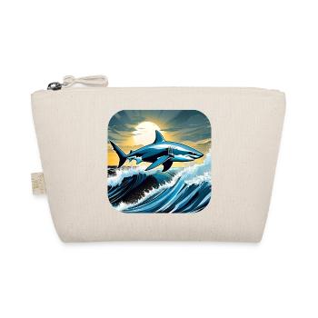 Jumping shark with sunset - Organic Pouch - nature - Front