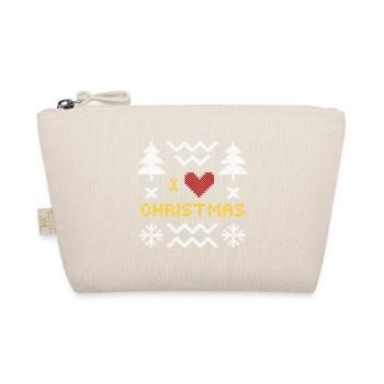 Conception de motif en tricot de coeur de Noël - Trousse biologique - nature - Devant