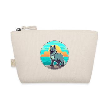Norwegian Elkhound Dog Breed Cartoon Kawaii Dog - Organic Pouch - nature - Front