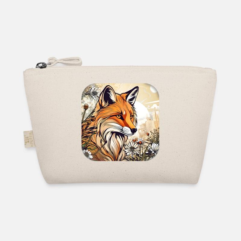 Fuchs mit Blumen Bio-Täschchen