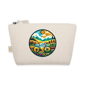 Gravel Bike Adventure Illustration - Organic Pouch - nature - Front