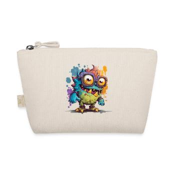 kleines freches Monster in Watersplash Farben - Bio-Täschchen - Natur - Vorne