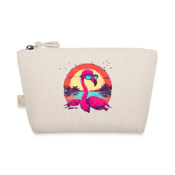 Stay cool and pink.Surf Flamingo chillt sein Leben - Bio-Täschchen - Natur - Vorne