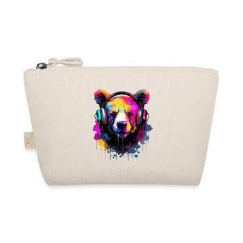 Bear with Headphones Music Bears - Organic Pouch - nature - Front