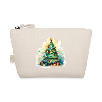 Watercolor Christmas Tree with Gifts - Organic Pouch - nature - Front