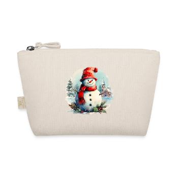 Aquarell Schneemann - Bio-Täschchen - Natur - Vorne