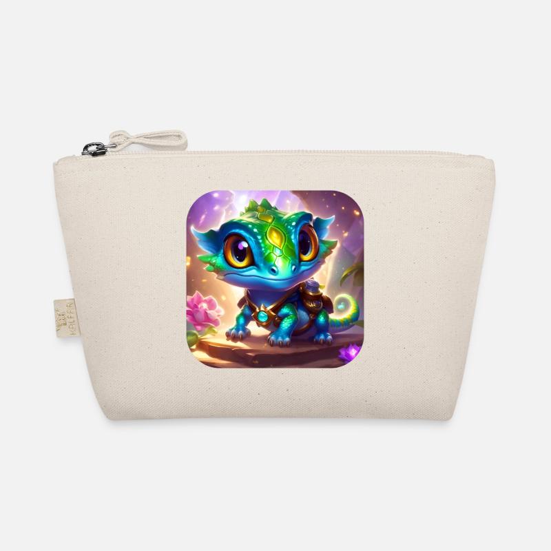 Niedliche kleine Fantasy Echse - Bio-Täschchen - Natur