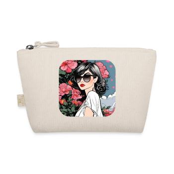 Cool girl with sunglasses and flowers - Organic Pouch - nature - Front