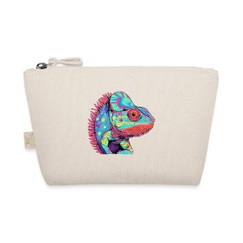 Chameleon Colorful Watercolor Cartoon Kawaii Anima - Organic Pouch - nature - Front