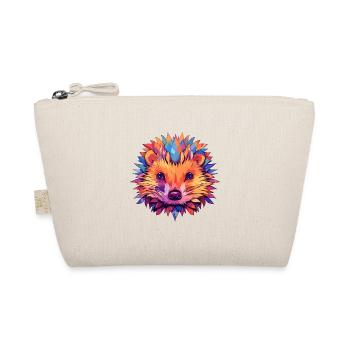 Hedgehog Colorful Watercolor Cartoon Kawaii Animal - Organic Pouch - nature - Front