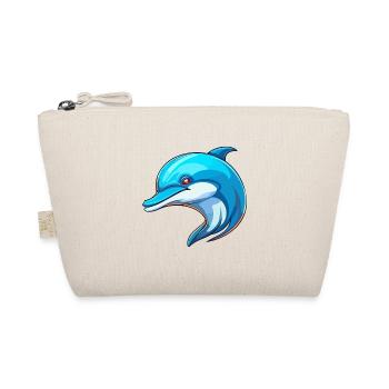 Delfin buntes Aquarell Cartoon Kawaii Tier - Bio-Täschchen - Natur - Vorne